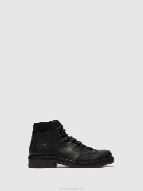 bio/oilsuede (vegetal) preto L02L808 botim com cadarço reus075 Fly London homens