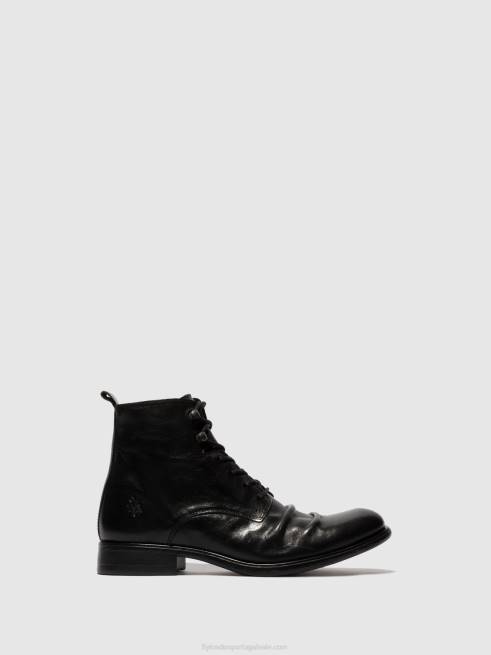 estigma (vegetal) preto L02L815 botins com cadarço myke660 Fly London homens