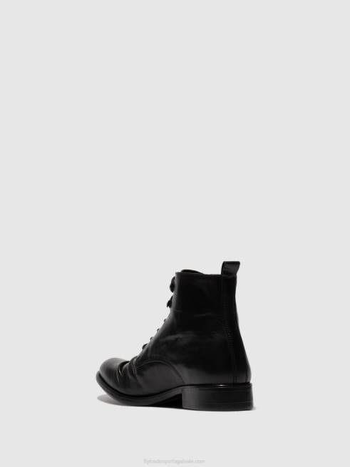 estigma (vegetal) preto L02L815 botins com cadarço myke660 Fly London homens