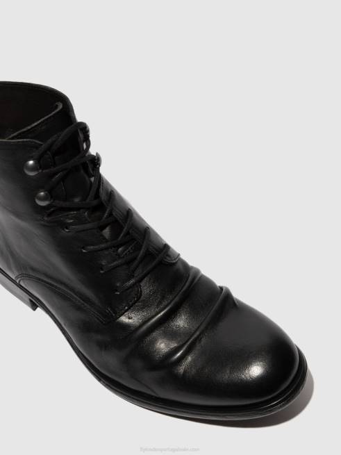 estigma (vegetal) preto L02L815 botins com cadarço myke660 Fly London homens