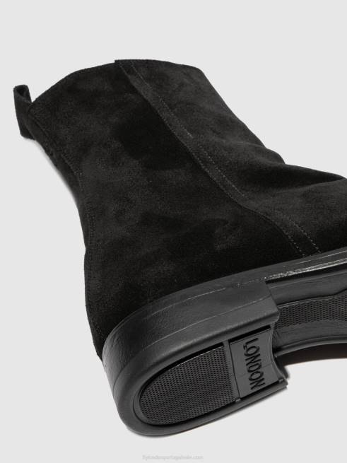 oilsuede (vegetal) preto L02L812 chelsea botins melv797 Fly London homens