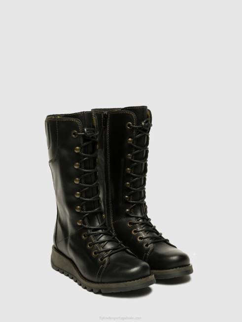 preto L02L666 sapatos de cunha ster768 Fly London mulheres