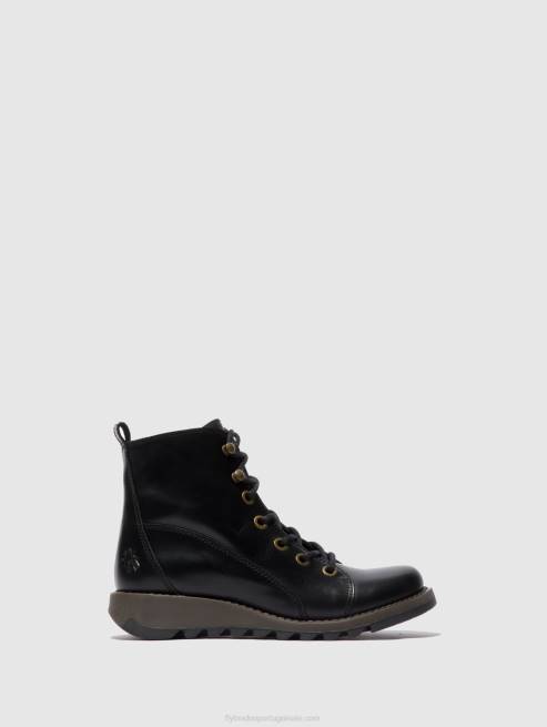tapete preto L02L330 botas com cadarço sore813 Fly London mulheres