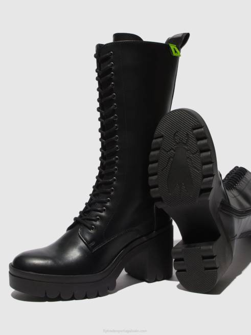 tunder preto (sola preta) L02L314 botas com cadarço taly884 Fly London mulheres