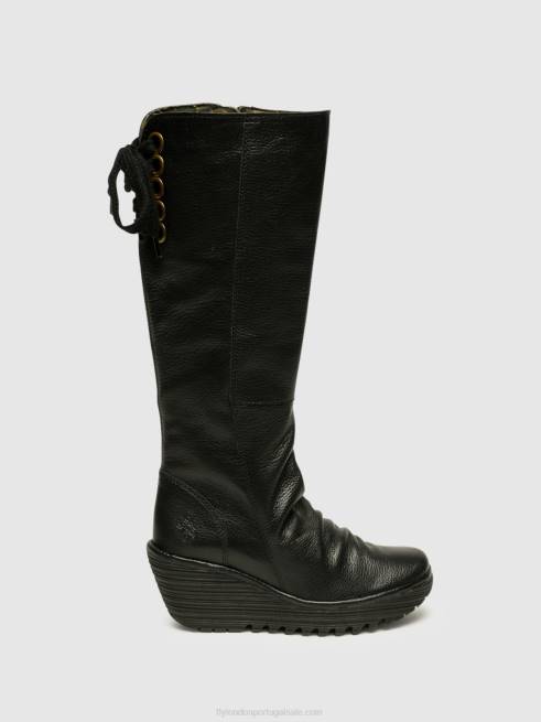 preto L02L355 botas até o joelho yust Fly London mulheres