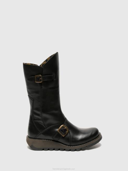 preto L02L348 botas de fivela mes 2 Fly London mulheres