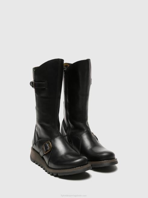 preto L02L348 botas de fivela mes 2 Fly London mulheres