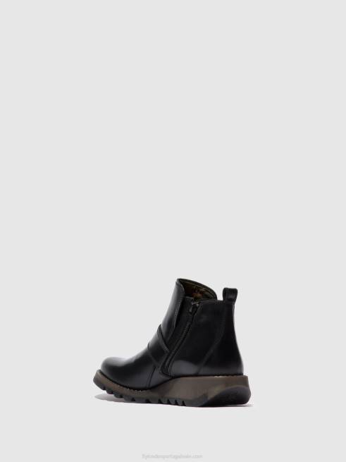 tapete preto L02L337 bota fivela sias812 Fly London mulheres