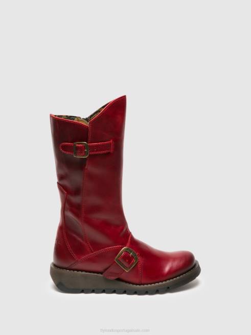 vermelho L02L345 botas de fivela mes 2 Fly London mulheres