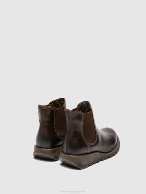 Salve marrom escuro L02L272 botins chelsea Fly London mulheres