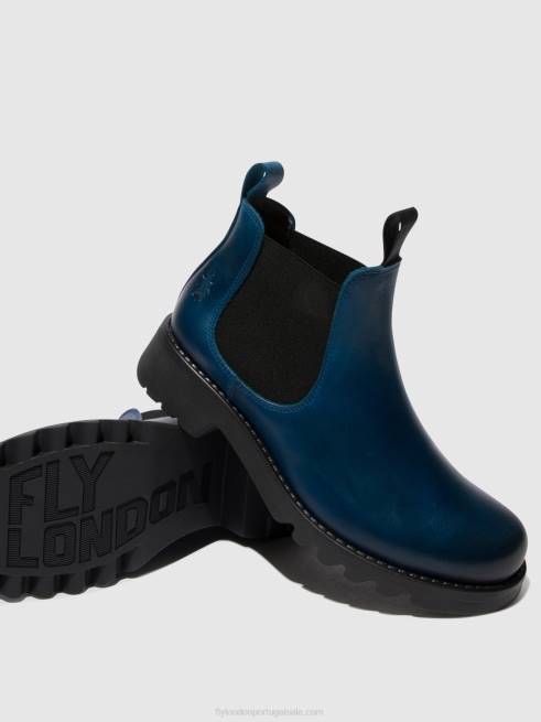 azul royal (sola preta) L02L123 botas chelsea rika894 Fly London mulheres