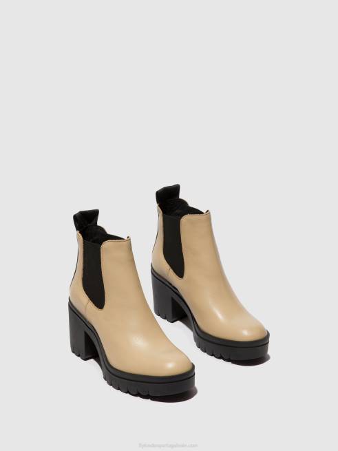 bege L02L119 chelsea botins top520 Fly London mulheres