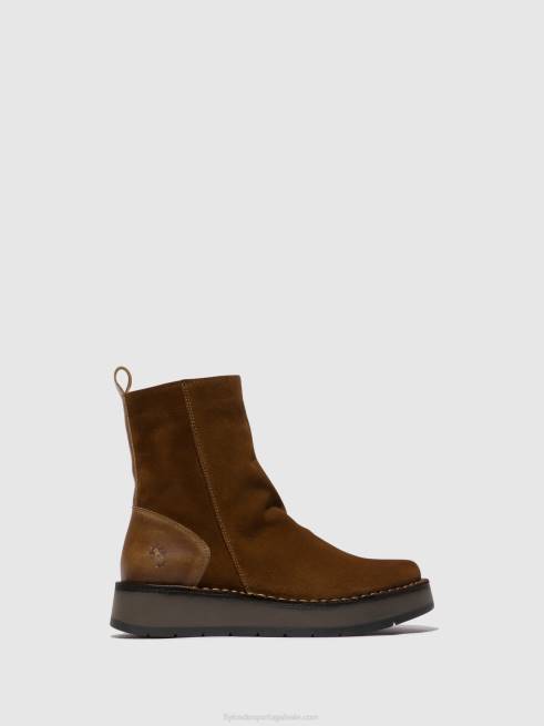 camelo L02L44 botins com fecho de correr reno053 Fly London mulheres