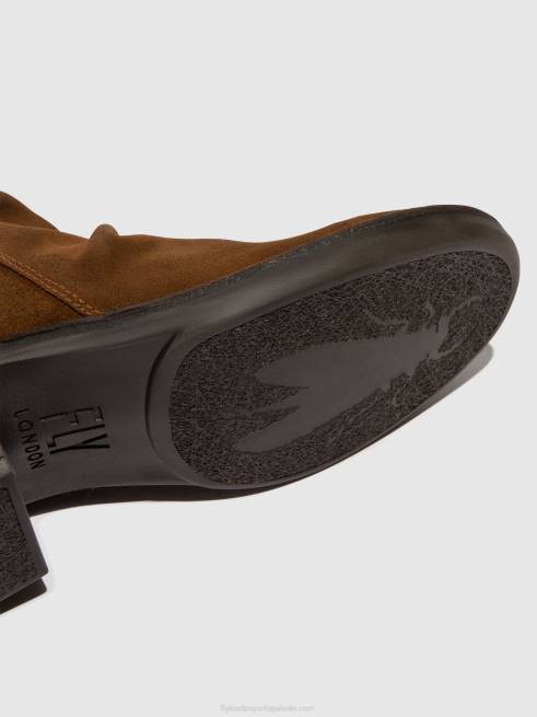 camelo L02L55 botins com fecho de correr merk093 Fly London mulheres