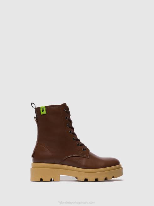 chocolate nausica L02L163 botins com cadarço jacy881 Fly London mulheres