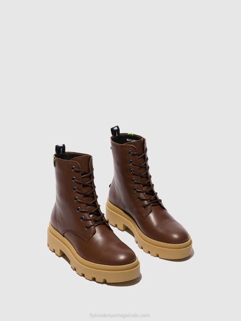 chocolate nausica L02L163 botins com cadarço jacy881 Fly London mulheres