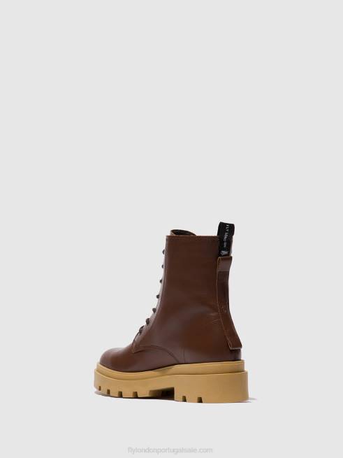 chocolate nausica L02L163 botins com cadarço jacy881 Fly London mulheres
