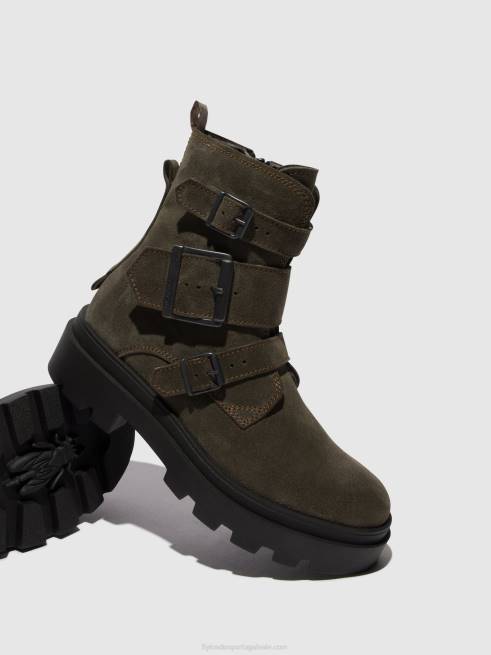 cinza L02L156 Botins de fivela jeda817 Fly London mulheres