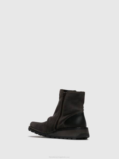 cinza L02L271 botins com fecho de correr mon944 diesel Fly London mulheres