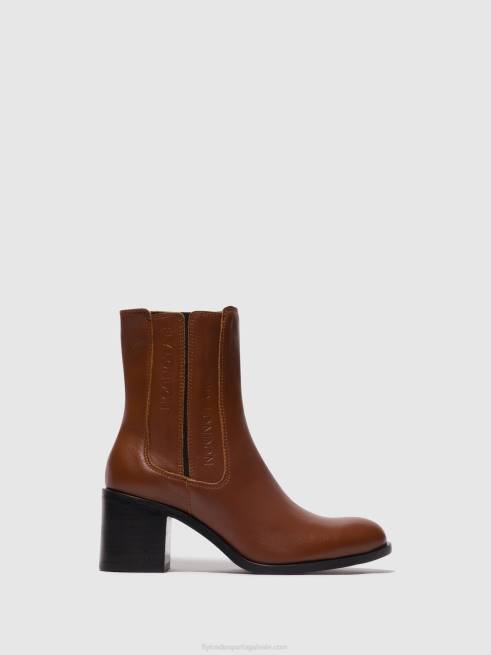 conhaque L02L71 botins com fecho de correr amel913 Fly London mulheres