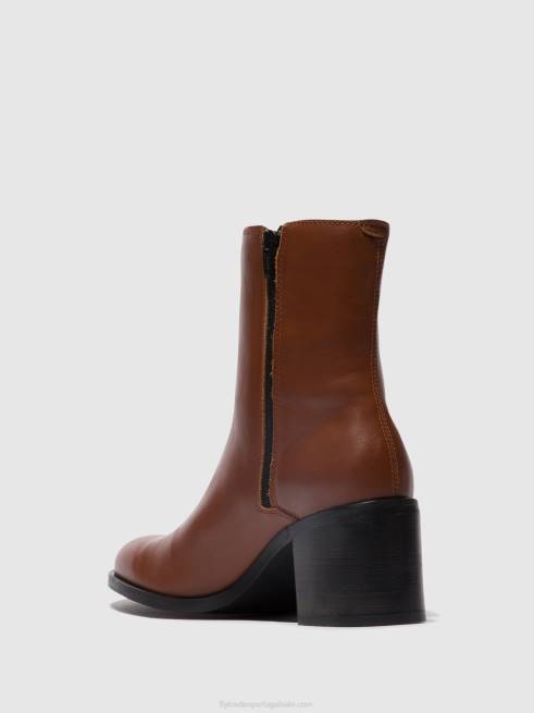 conhaque L02L71 botins com fecho de correr amel913 Fly London mulheres