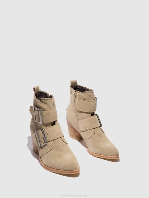 creme de camurça L02L240 botins de fivela aria827 Fly London mulheres