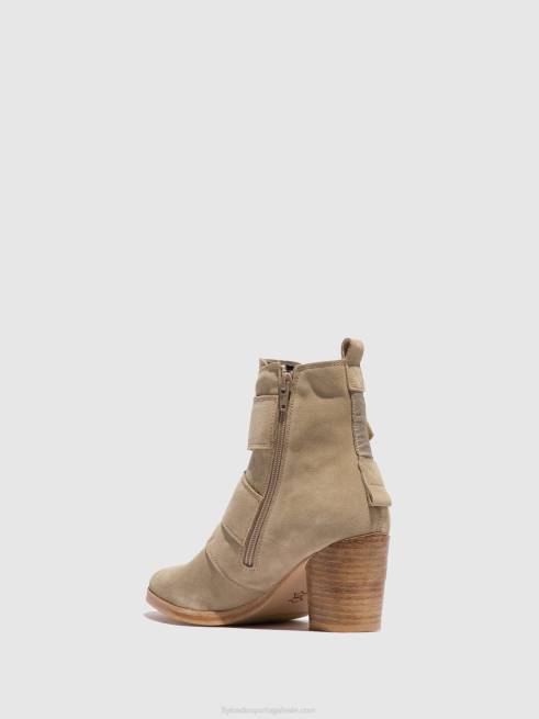creme de camurça L02L240 botins de fivela aria827 Fly London mulheres
