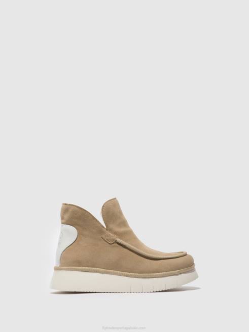 creme de camurça/tapete L02L168 botins bico redondo coze348 Fly London mulheres
