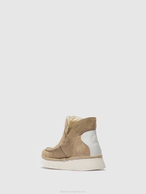 creme de camurça/tapete L02L168 botins bico redondo coze348 Fly London mulheres