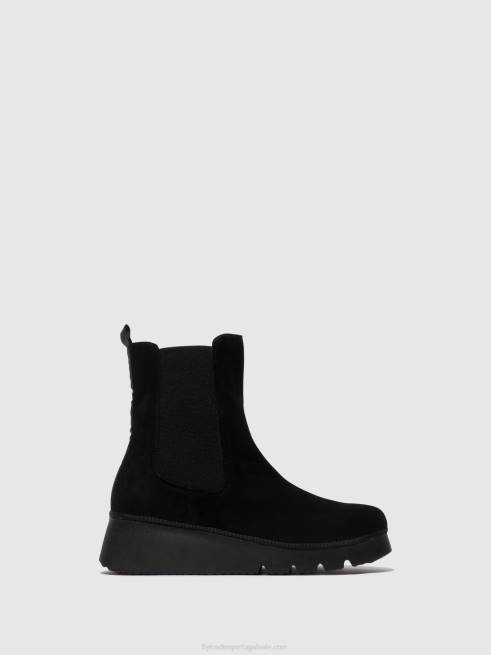 criança camurça preta L02L6 Botins chelsea paty405 Fly London mulheres