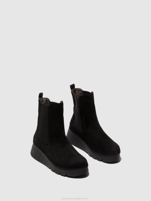 criança camurça preta L02L6 Botins chelsea paty405 Fly London mulheres
