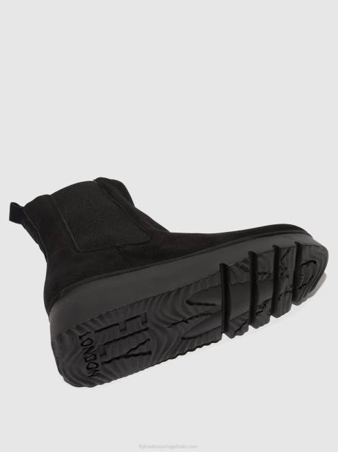 criança camurça preta L02L6 Botins chelsea paty405 Fly London mulheres