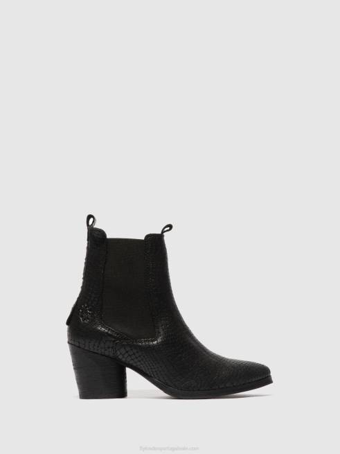 croco preto L02L235 chelsea botins aden824 Fly London mulheres