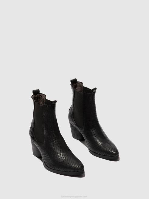croco preto L02L235 chelsea botins aden824 Fly London mulheres