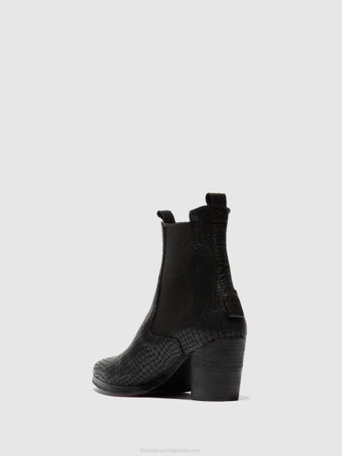 croco preto L02L235 chelsea botins aden824 Fly London mulheres