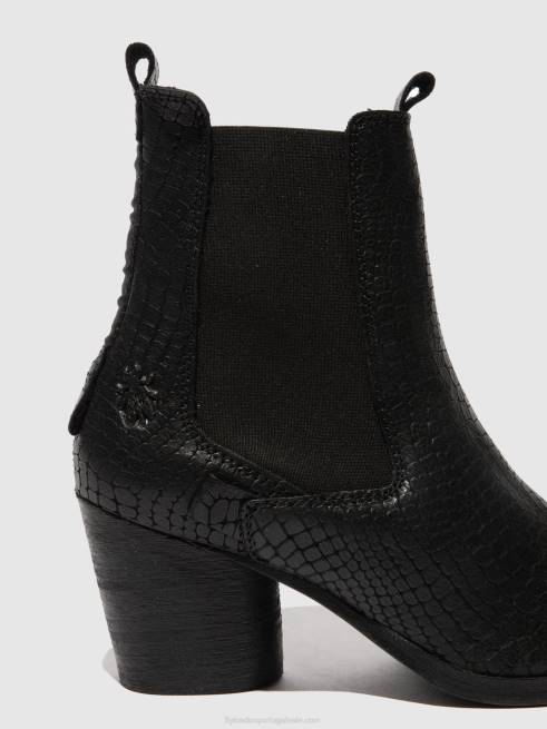 croco preto L02L235 chelsea botins aden824 Fly London mulheres