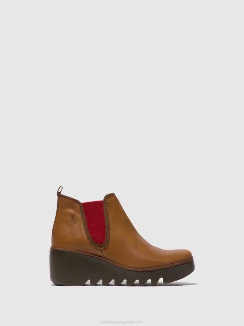 cuoio (elástico vermelho) L02L152 bota chelsea byne349 Fly London mulheres