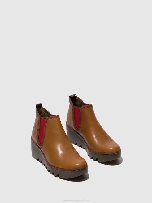 cuoio (elástico vermelho) L02L152 bota chelsea byne349 Fly London mulheres