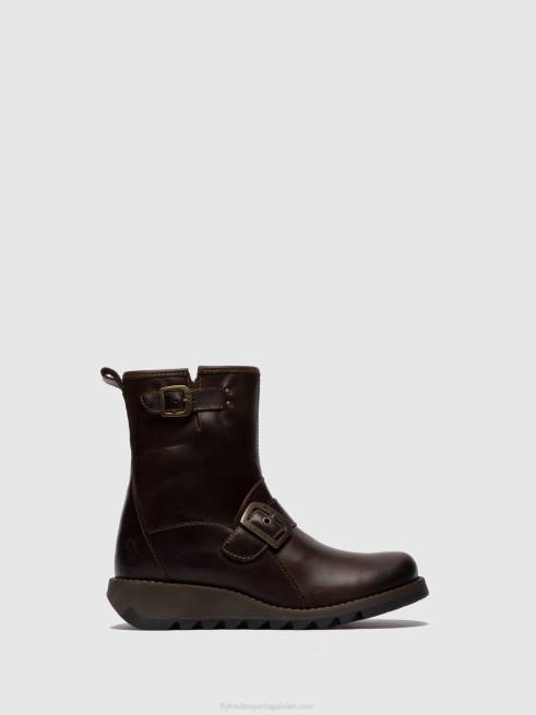 dk.brown L02L266 botim fivela sino525 Fly London mulheres