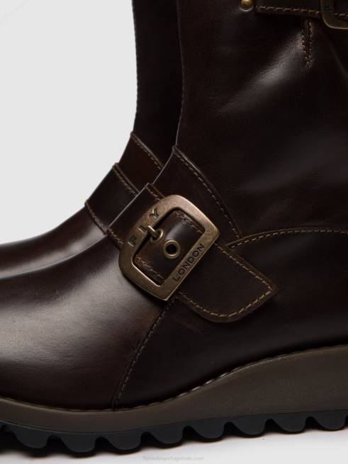 dk.brown L02L266 botim fivela sino525 Fly London mulheres