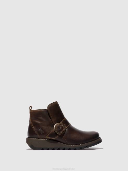 dk. marrom L02L158 botim fivela sias812 Fly London mulheres