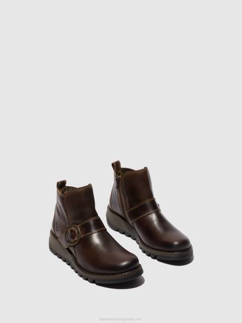 dk. marrom L02L158 botim fivela sias812 Fly London mulheres