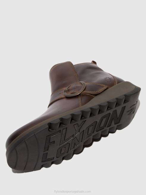 dk. marrom L02L158 botim fivela sias812 Fly London mulheres