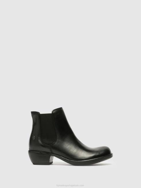 fazer preto L02L267 botins chelsea Fly London mulheres