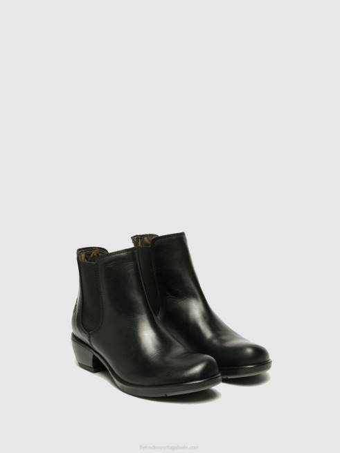 fazer preto L02L267 botins chelsea Fly London mulheres