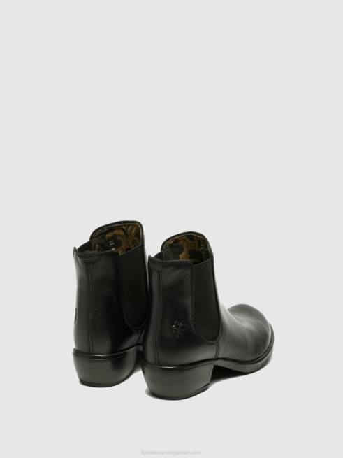 fazer preto L02L267 botins chelsea Fly London mulheres