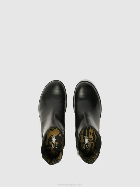 fazer preto L02L267 botins chelsea Fly London mulheres
