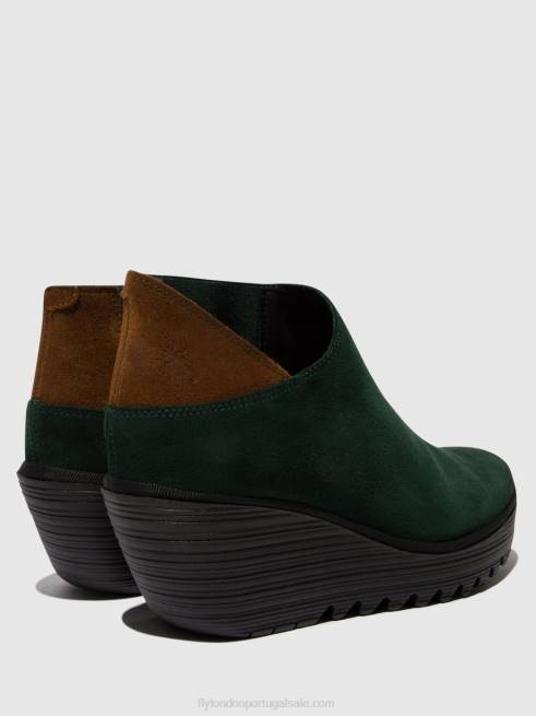 floresta verde/camelo L02L30 botins com fecho de correr yego400 Fly London mulheres