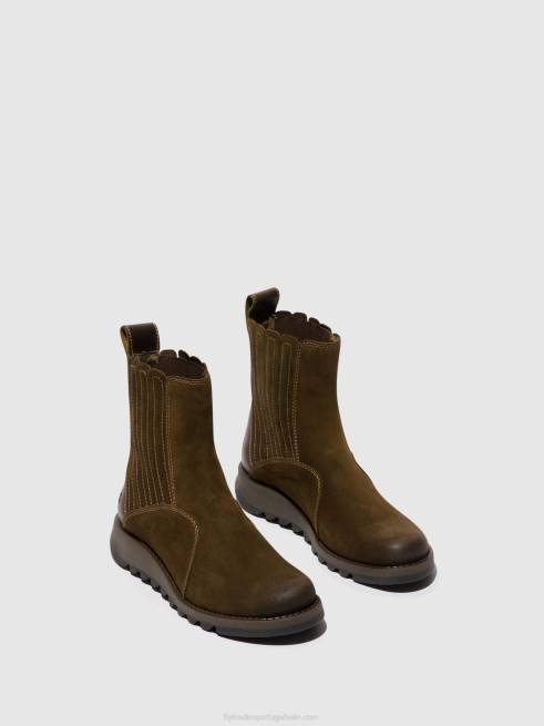 lama/azeitona L02L36 botins com fecho de correr suzy899 Fly London mulheres