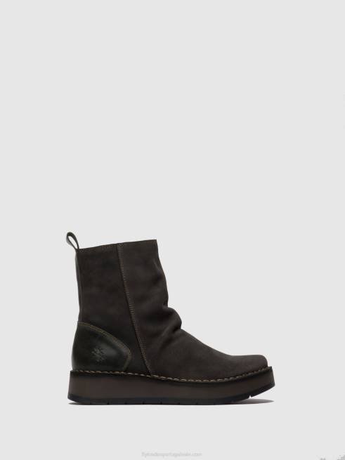 óleo camurça/tapete diesel L02L249 botins com fecho de correr reno053 Fly London mulheres